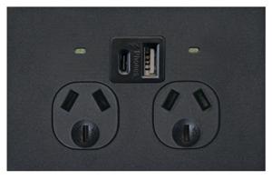 CLOUD LEOP DBL GPO + USB 10A MATT BLACK CLOUD LEOP DBL GPO + USB 10A MATT BLACK