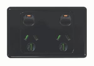 COUGAR DOUBLE GPO 15A HORIZ BLACK COUGAR DOUBLE GPO 15A HORIZ BLACK