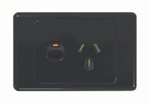 COUGAR SINGLE GPO 10A HORIZ BLACK COUGAR SINGLE GPO 10A HORIZ BLACK