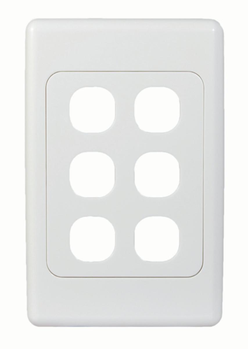 COUGAR SWITCH PLATE LESS MECH VERT 6G WH