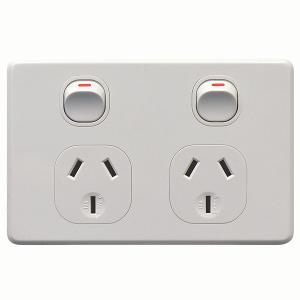 THRIFTEE DOUBLE GPO 10A S/P WHITE THRIFTEE DOUBLE GPO 10A S/P WHITE