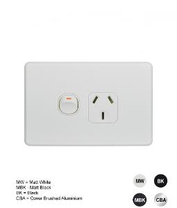 FLAT CAT SINGLE GPO 10A HORIZ WHITE FLAT CAT SINGLE GPO 10A HORIZ WHITE