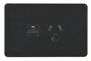FLAT CAT SINGLE GPO 10A HORIZ BLACK FLAT CAT SINGLE GPO 10A HORIZ BLACK