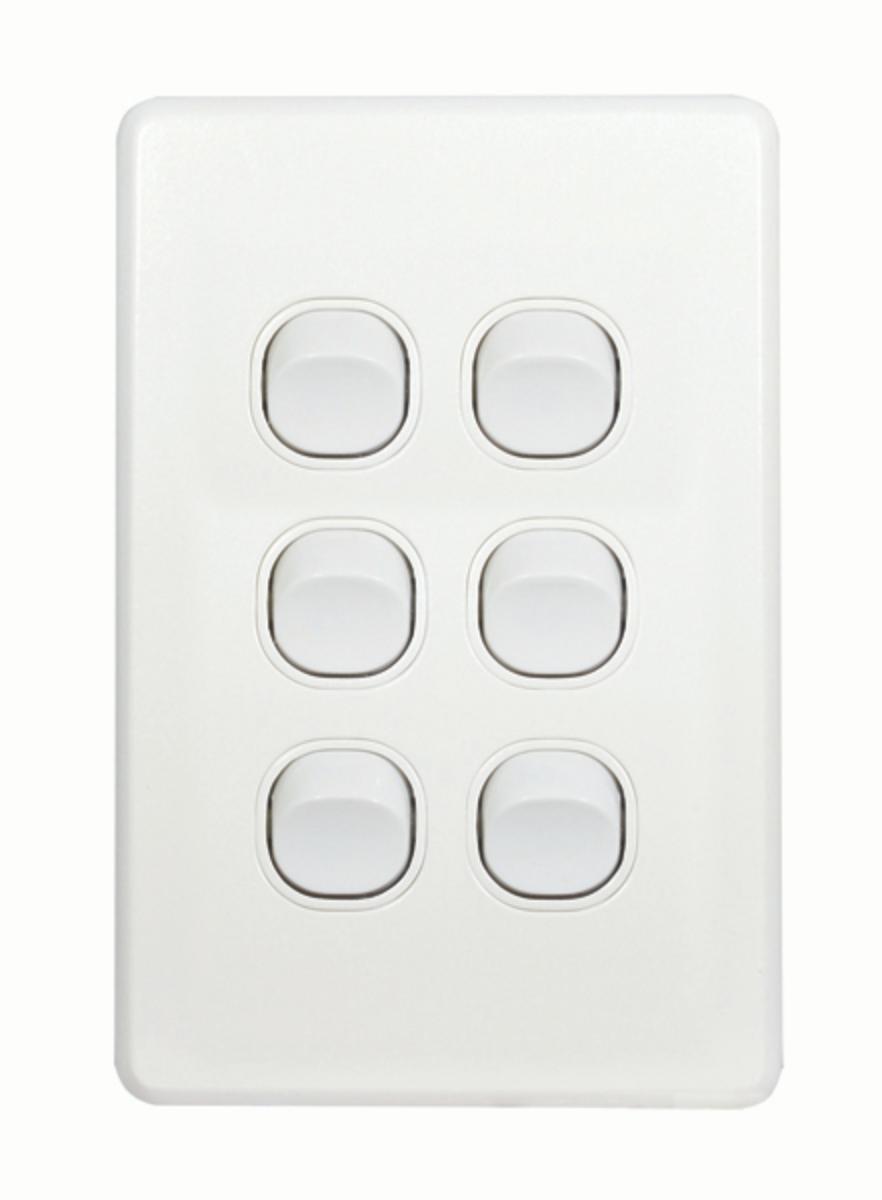 FLAT CAT SWITCH VERT 6G 16A WHITE