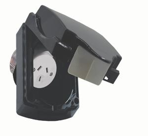 HIPPO SINGLE AUTO W/P GPO IP54 10A BLACK HIPPO SINGLE AUTO W/P GPO IP54 10A BLACK