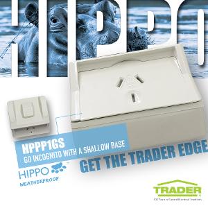 HIPPO SGL W/P GPO SHALLOW IP54 10A GREY HIPPO SGL W/P GPO SHALLOW IP54 10A GREY