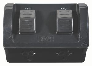 HIPPO DOUBLE W/P GPO IP54 10A D/P BLACK HIPPO DOUBLE W/P GPO IP54 10A D/P BLACK
