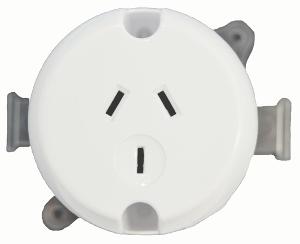 HYENA SGL SURFACE SOCKET 10A 3PIN WHITE HYENA SGL SURFACE SOCKET 10A 3PIN WHITE