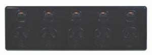 PUMA 5 GANG GPO FIXED 10A D/P BLACK PUMA 5 GANG GPO FIXED 10A D/P BLACK