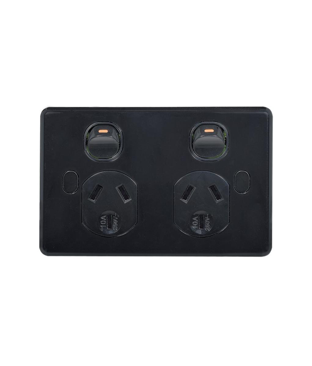 PUMA D/GPO VANDALPROOF 10A D/P SHUTT BLK