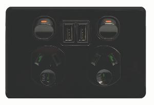 PUMA DBL GPO 10A + USB CHGR BLACK PUMA DBL GPO 10A + USB CHGR BLACK