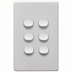 THRIFTEE SWITCH VERT 6GANG 10AX WHITE THRIFTEE SWITCH VERT 6GANG 10AX WHITE