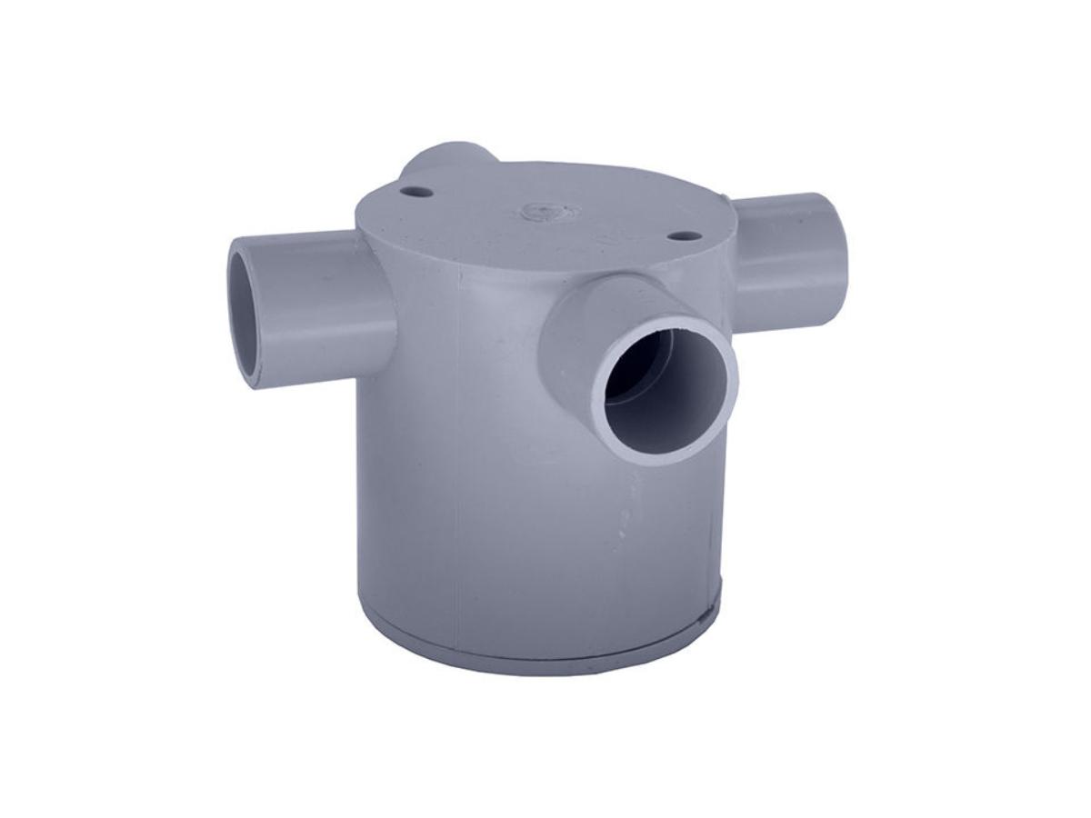 PVC DEEP JUNCTION BOX 20MM 4WAY GREY