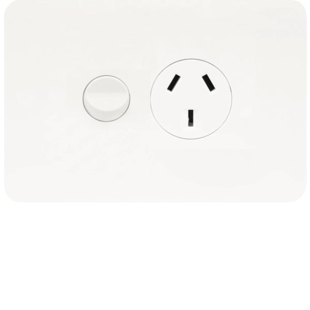 ALLURE SINGLE GPO 10A HORIZ MATT WHITE