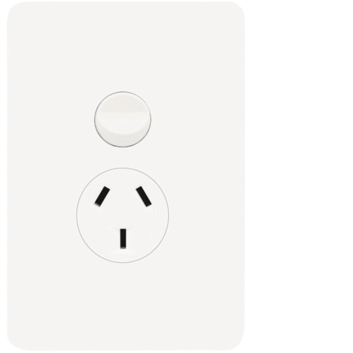 ALLURE SINGLE GPO 10A VERT GLOSS WHITE
