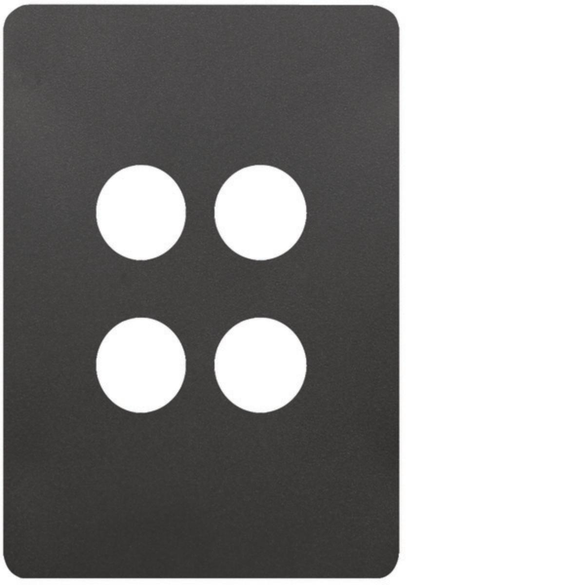 ALLURE 4 GANG SWITCH PLATE MATT BLACK