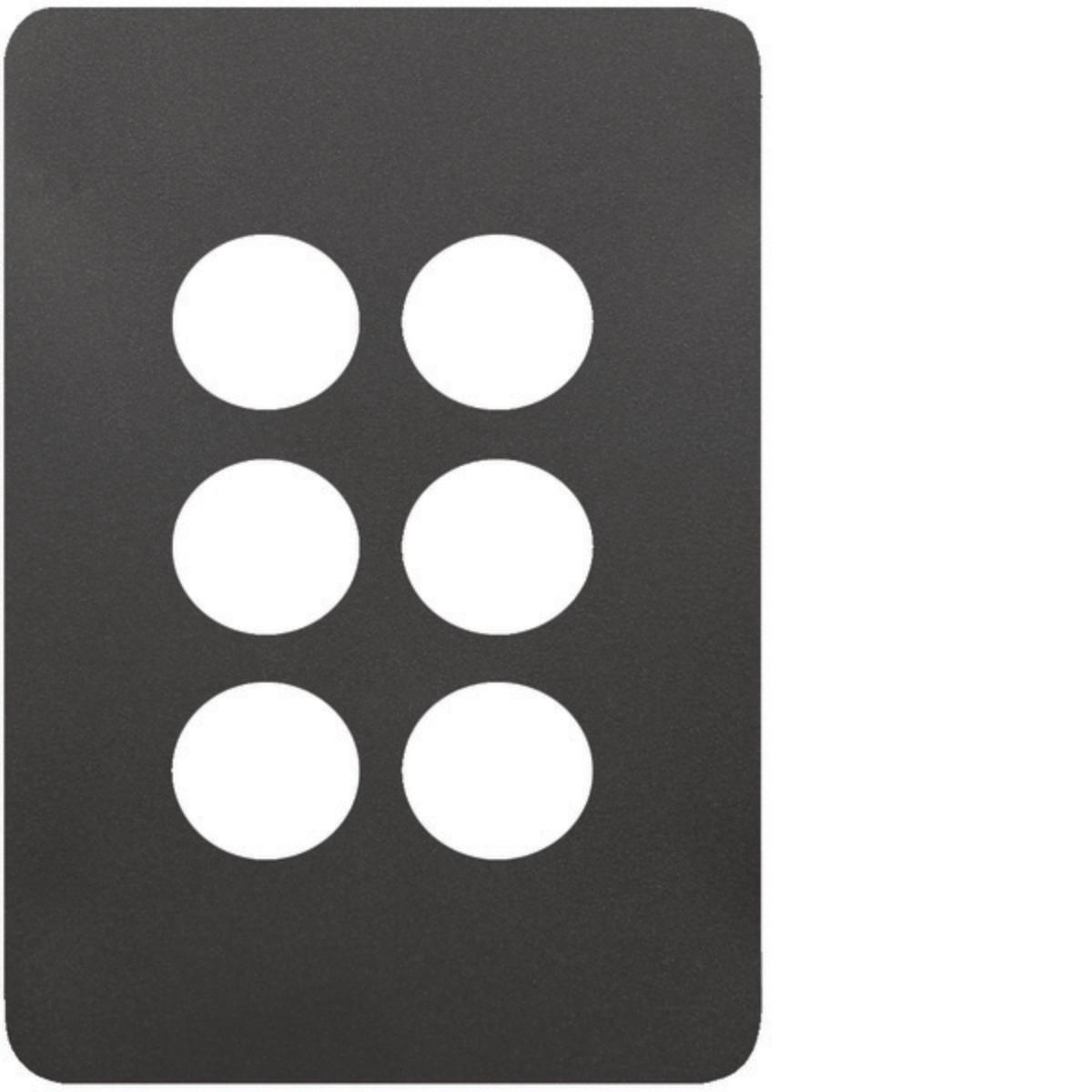 ALLURE 6 GANG SWITCH PLATE MATT BLACK