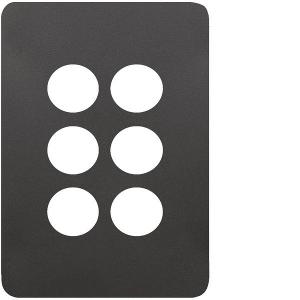 ALLURE 6 GANG SWITCH PLATE MATT BLACK ALLURE 6 GANG SWITCH PLATE MATT BLACK
