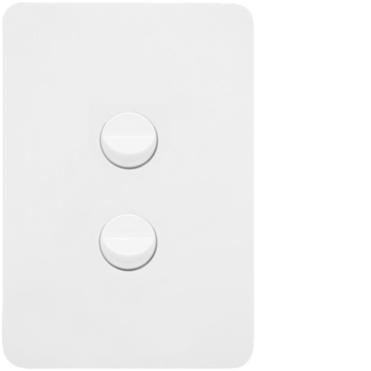 ALLURE 2 GANG SWITCH 16A 2WAY GLOSS WHT