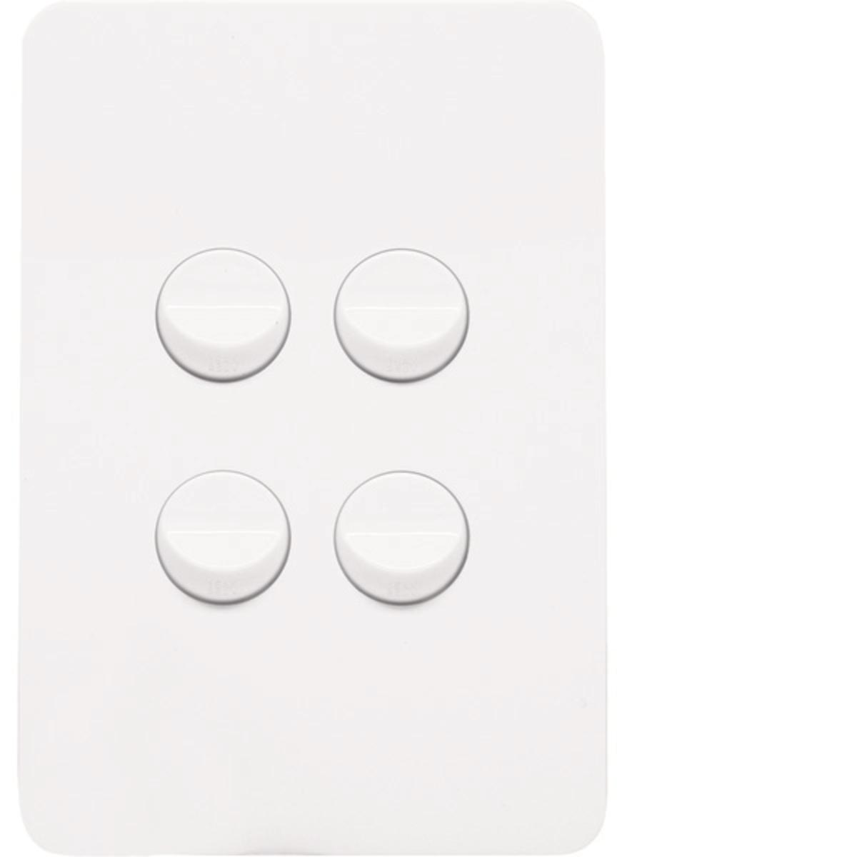 ALLURE 4 GANG SWITCH 16A 2WAY MATT WHITE