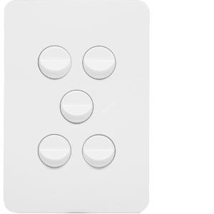 ALLURE 5 GANG SWITCH 16A 2WAY GLOSS WHT