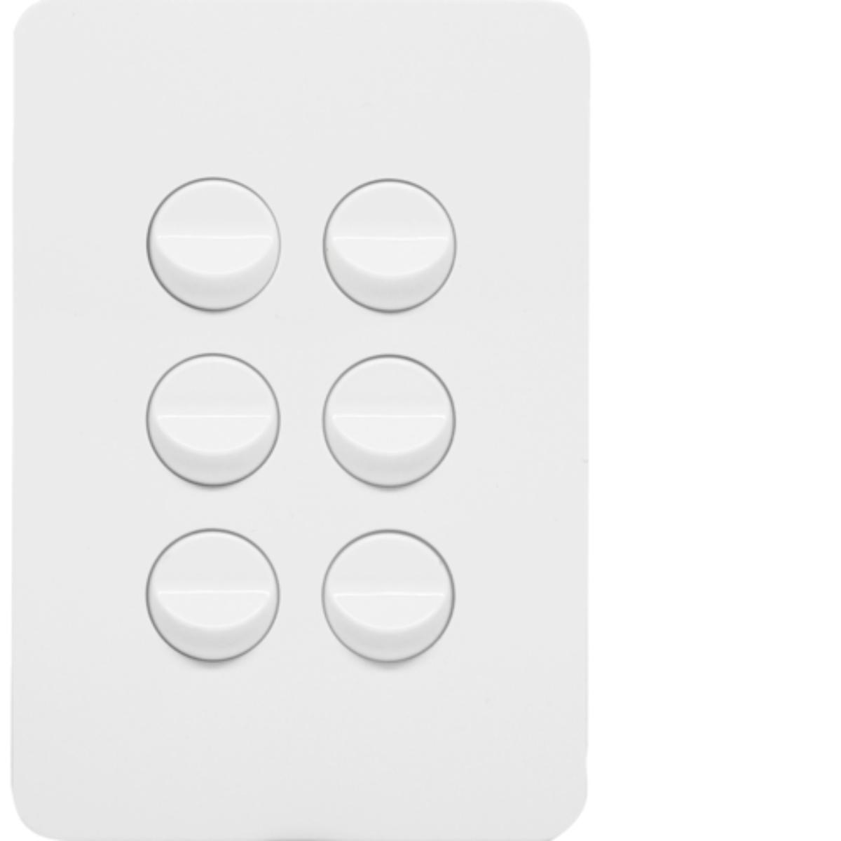 ALLURE 6 GANG SWITCH 16A 2WAY MATT WHITE