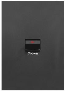 FINESSE COOKER SWITCH 40A D/P VERT M/BLK