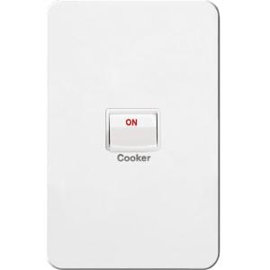 SILHOUETTE 40A 2POLE COOKER SWITCH WHITE