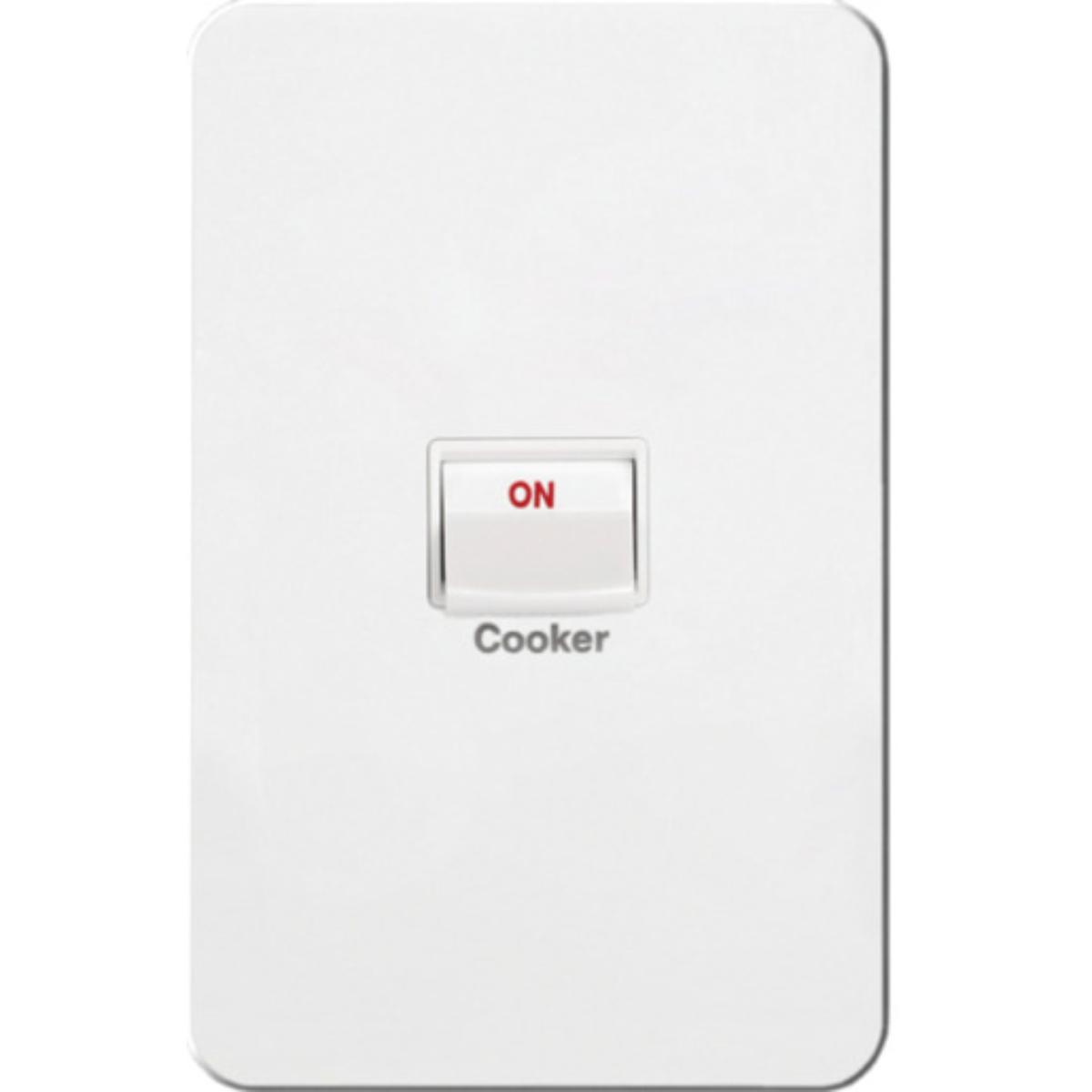 SILHOUETTE 40A 2POLE COOKER SWITCH WHITE