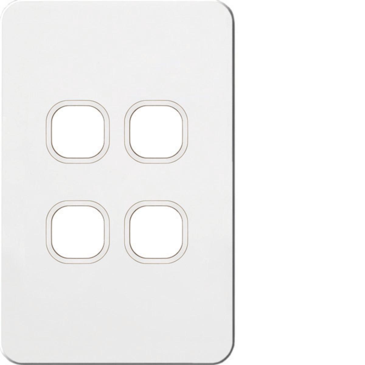 SILHOUETTE HYBRID SWITCH PLATE 4G WHITE