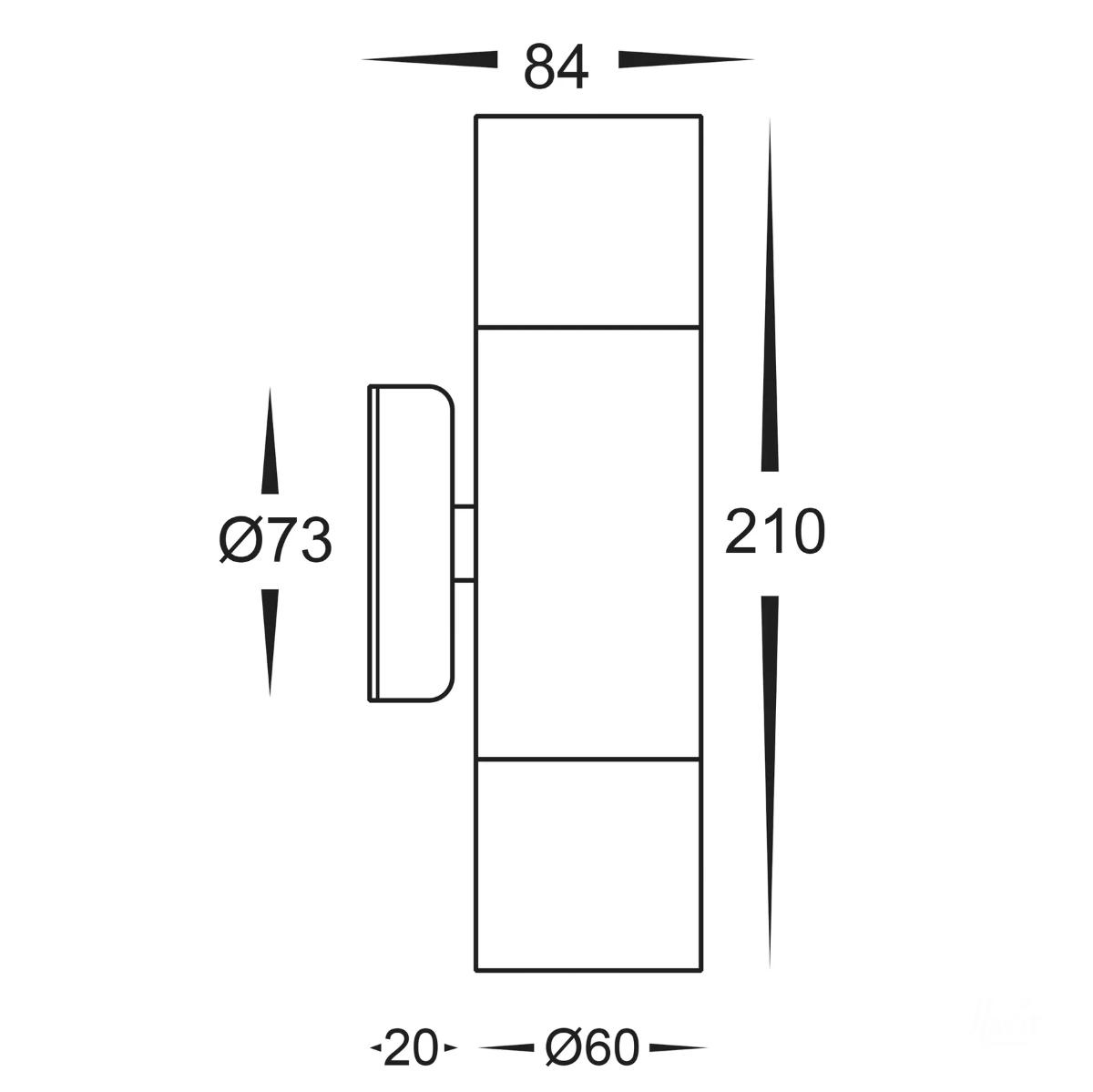 LED WALL UP/DN FORTIS 2 X5W CCT GU10 S/S