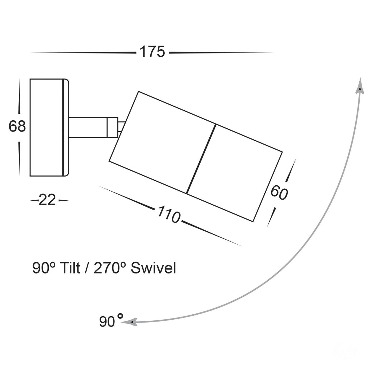 LED WALL LGT ADJUST TIVAH 5W CCT GU10