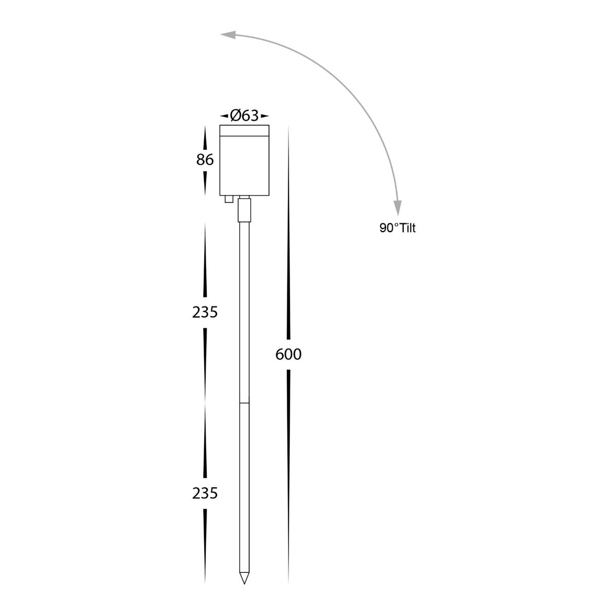 LED ADJ GARDEN SPIKE SGL 12V 5W CCT MR16