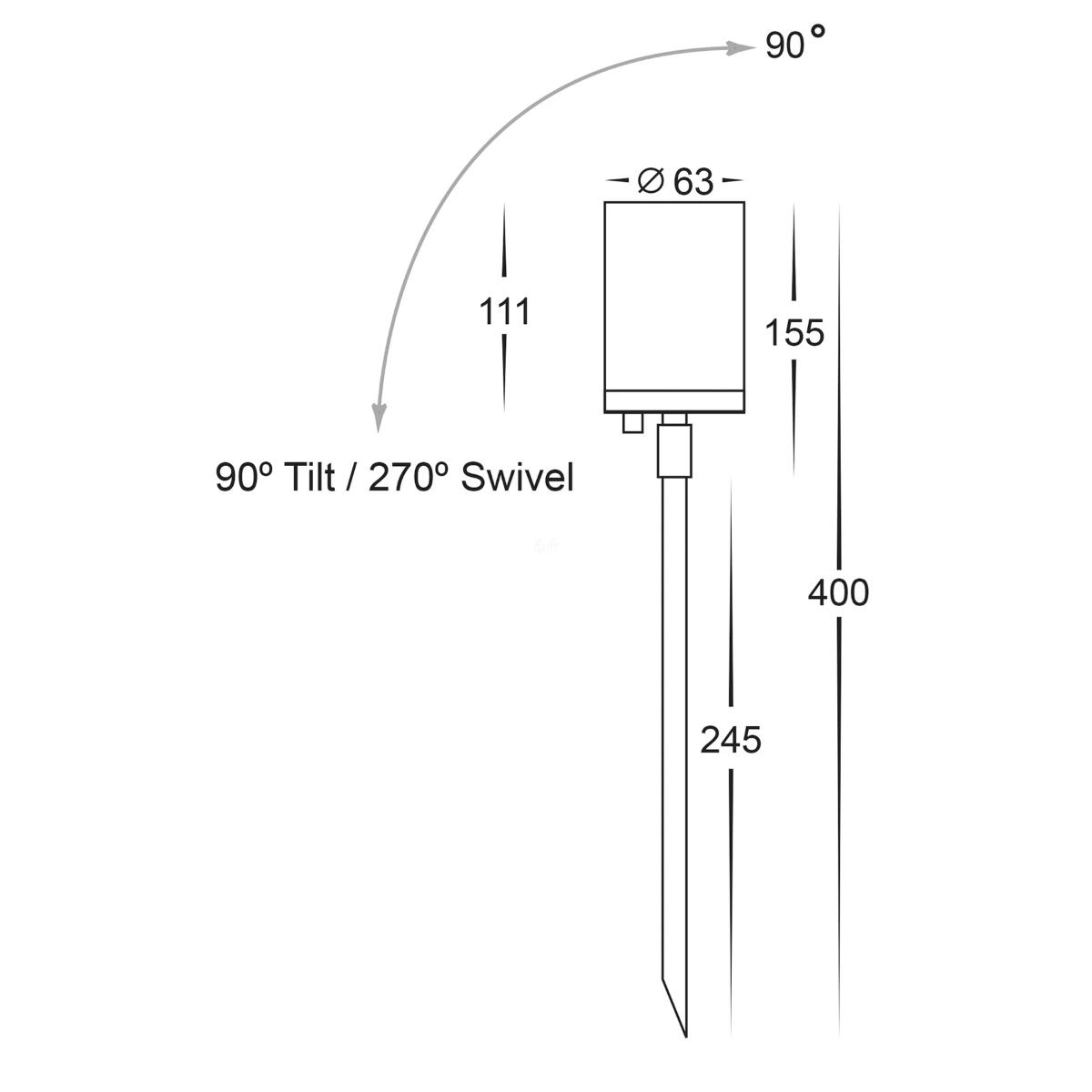 LED ADJ GARDEN SPIKE SGL 12V 5W CCT MR16