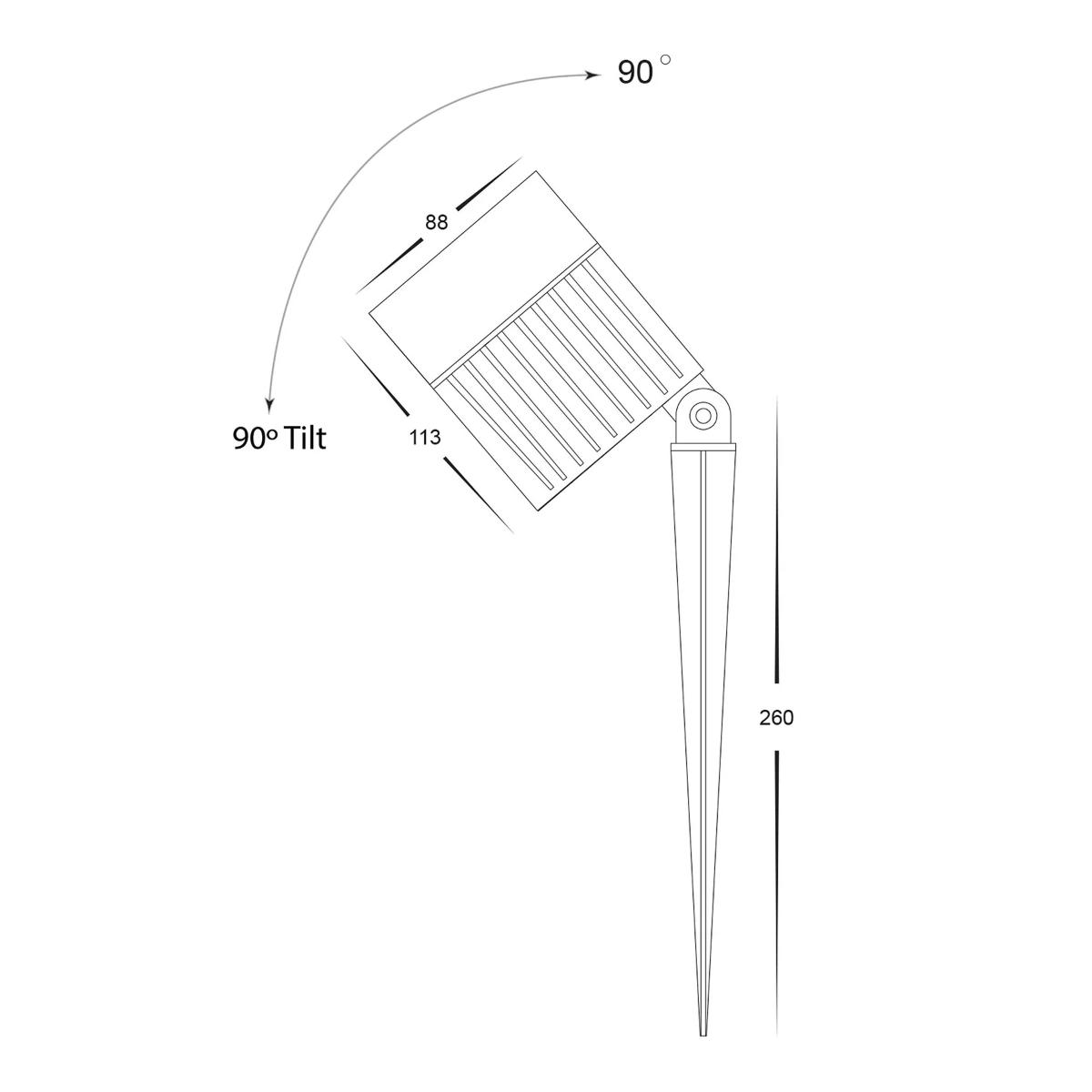 LED ADJ GARDEN SPIKE SGL 12V 24W CCT