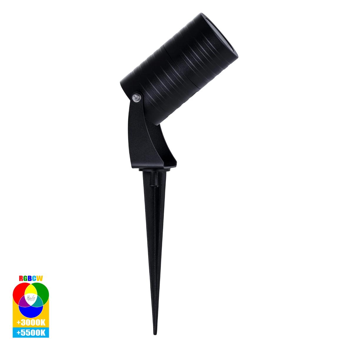 LED ADJ GDN SPIKE SGL 12VDC 7W RGBCW BLK