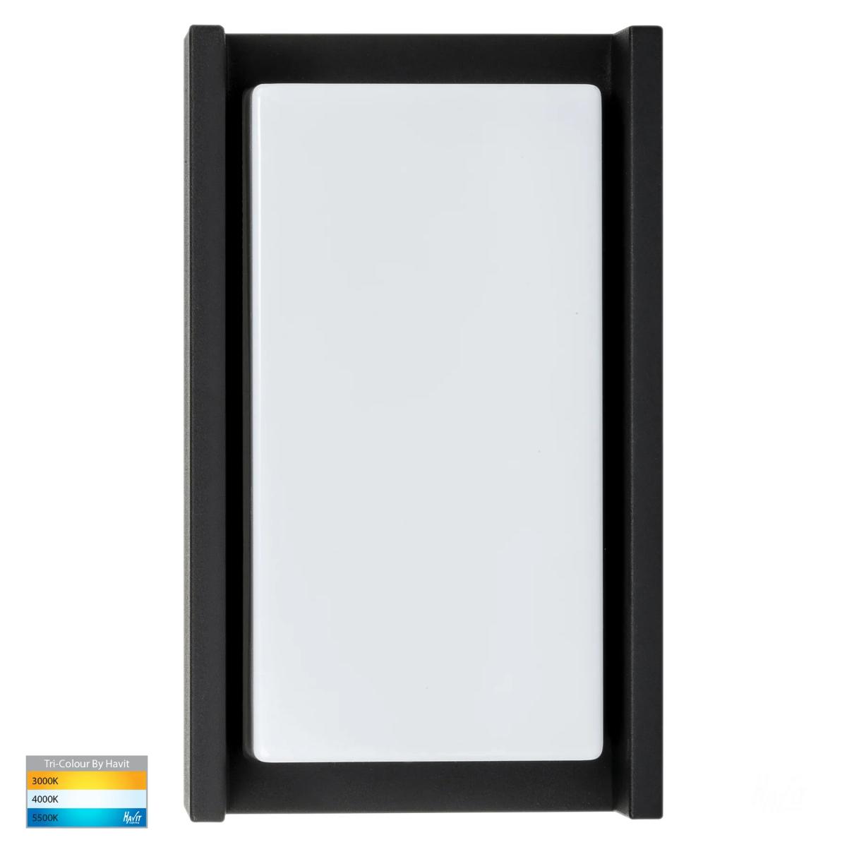 LED WALL LGT RECT NEPEAN 12W CCT BLACK