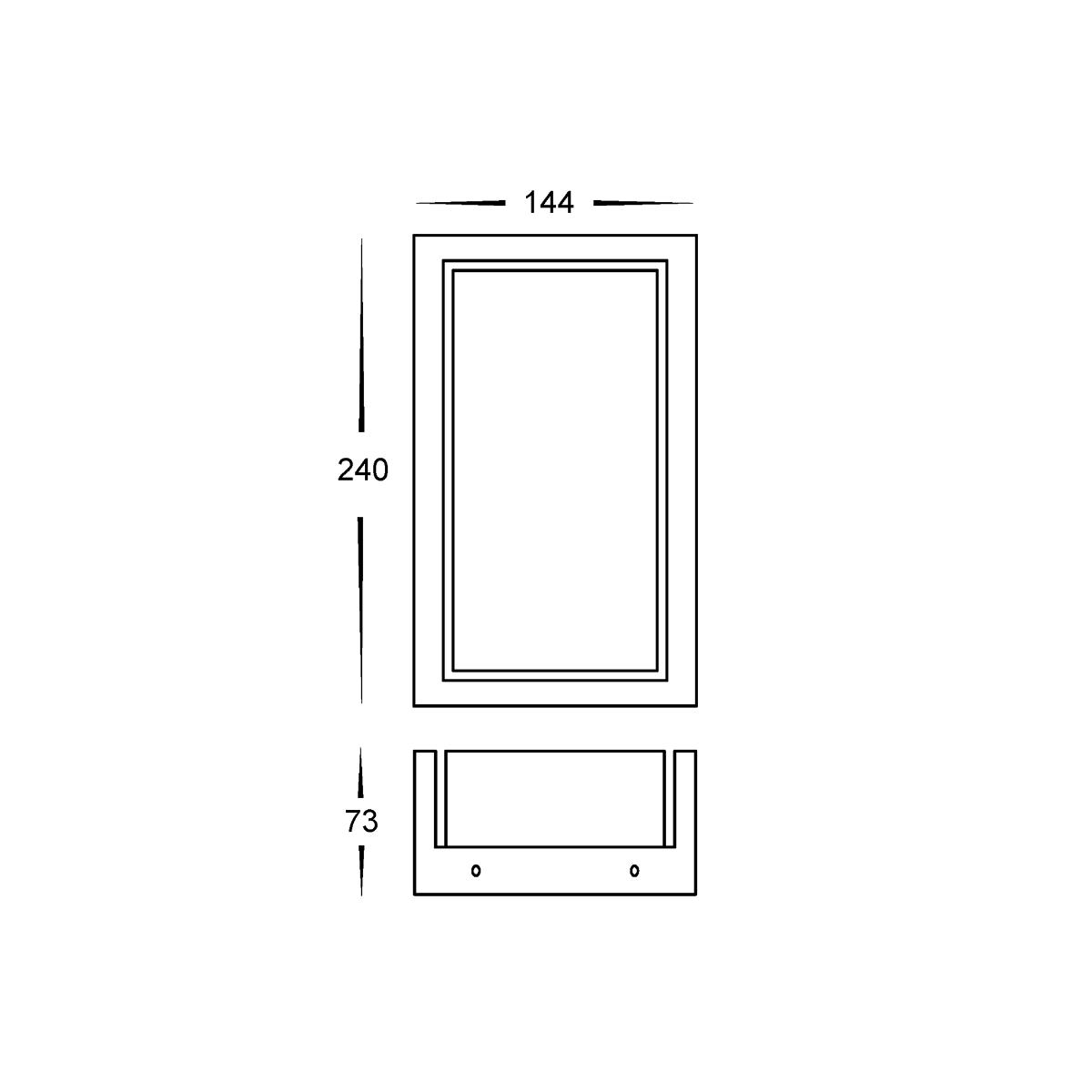 LED WALL LGT RECT NEPEAN 12W CCT BLACK