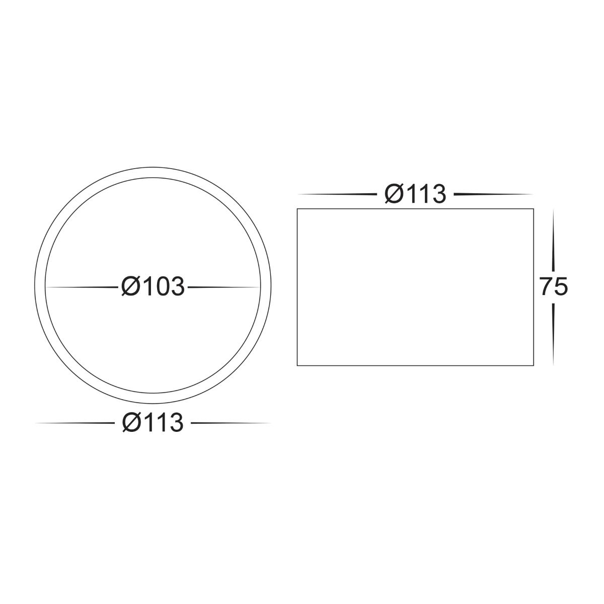 LED D/LIGHT SURFACE MNT 12W CCT BLACK