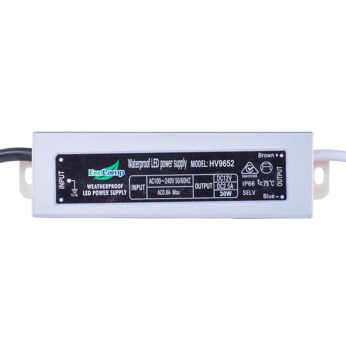 LED DRIVER W/P 240V/12VDC 30W IP66