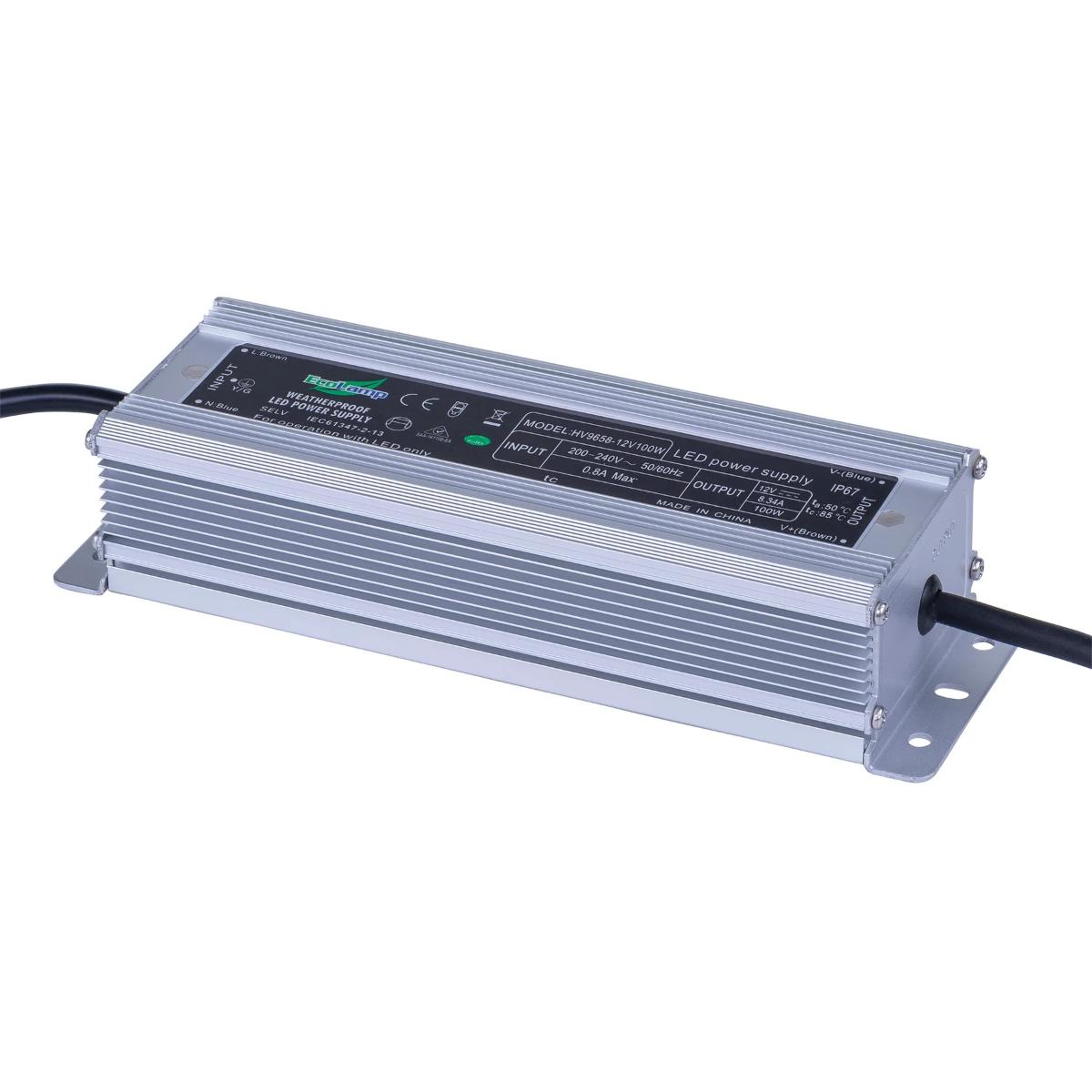 LED DRIVER W/P 240V/12VDC 100W IP66