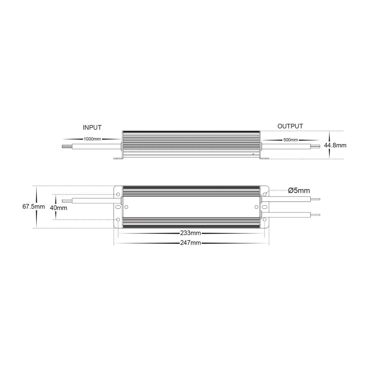 LED DRIVER W/P 240V/12VDC 150W IP66