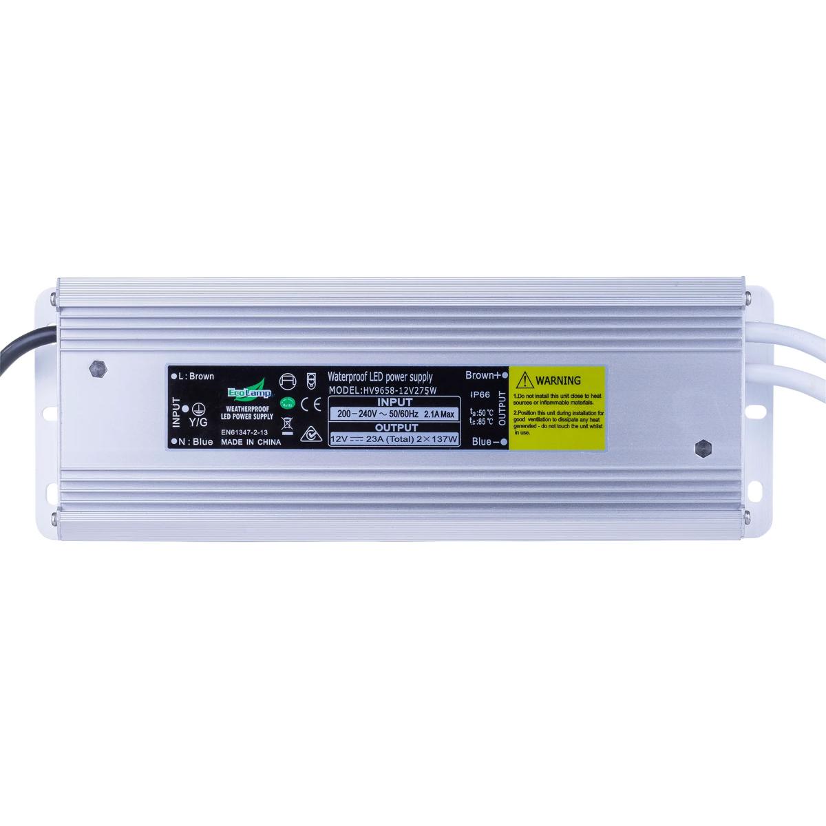 LED DRIVER W/P 240V/12VDC 275W IP66