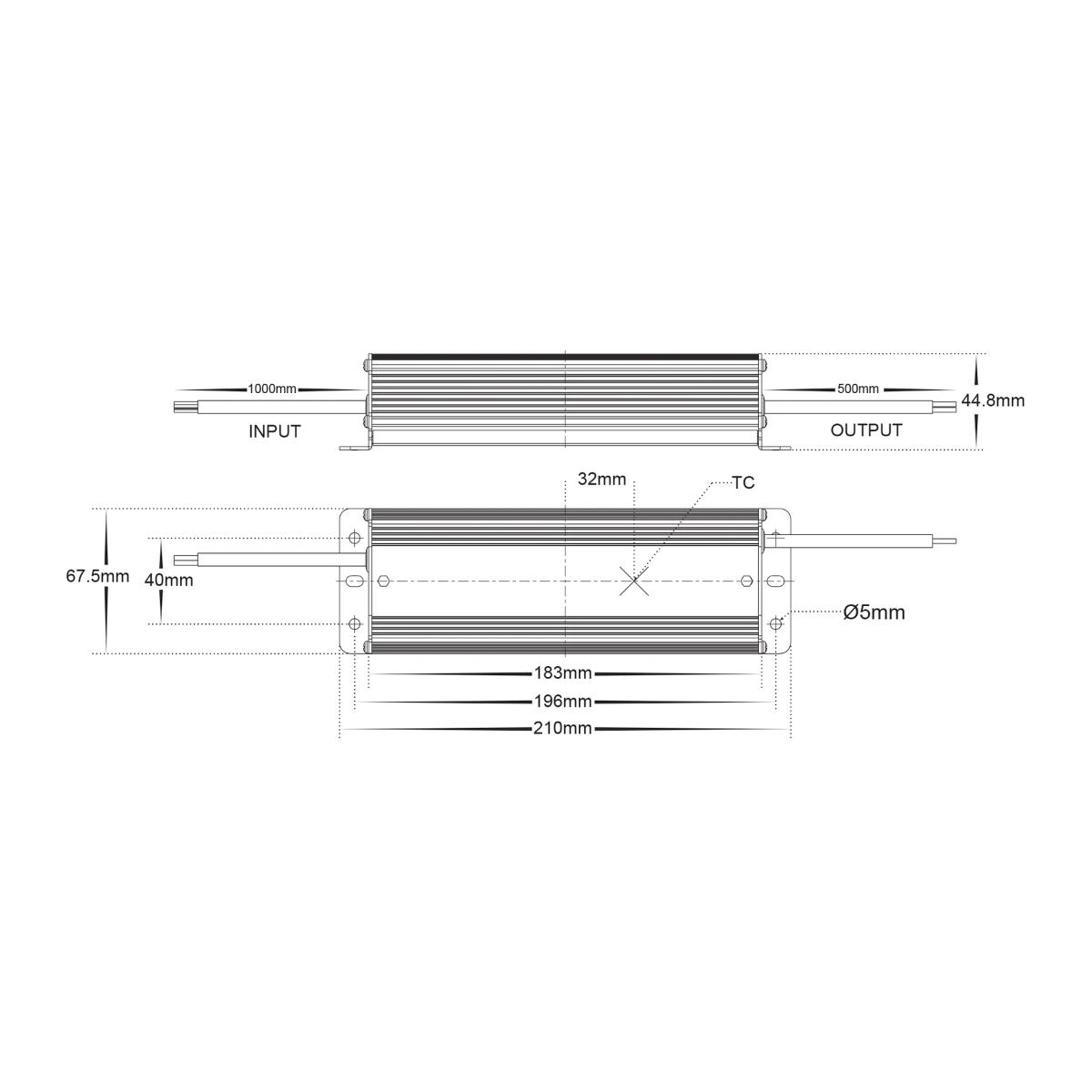 LED DRIVER W/P 240V/24VDC 100W IP66