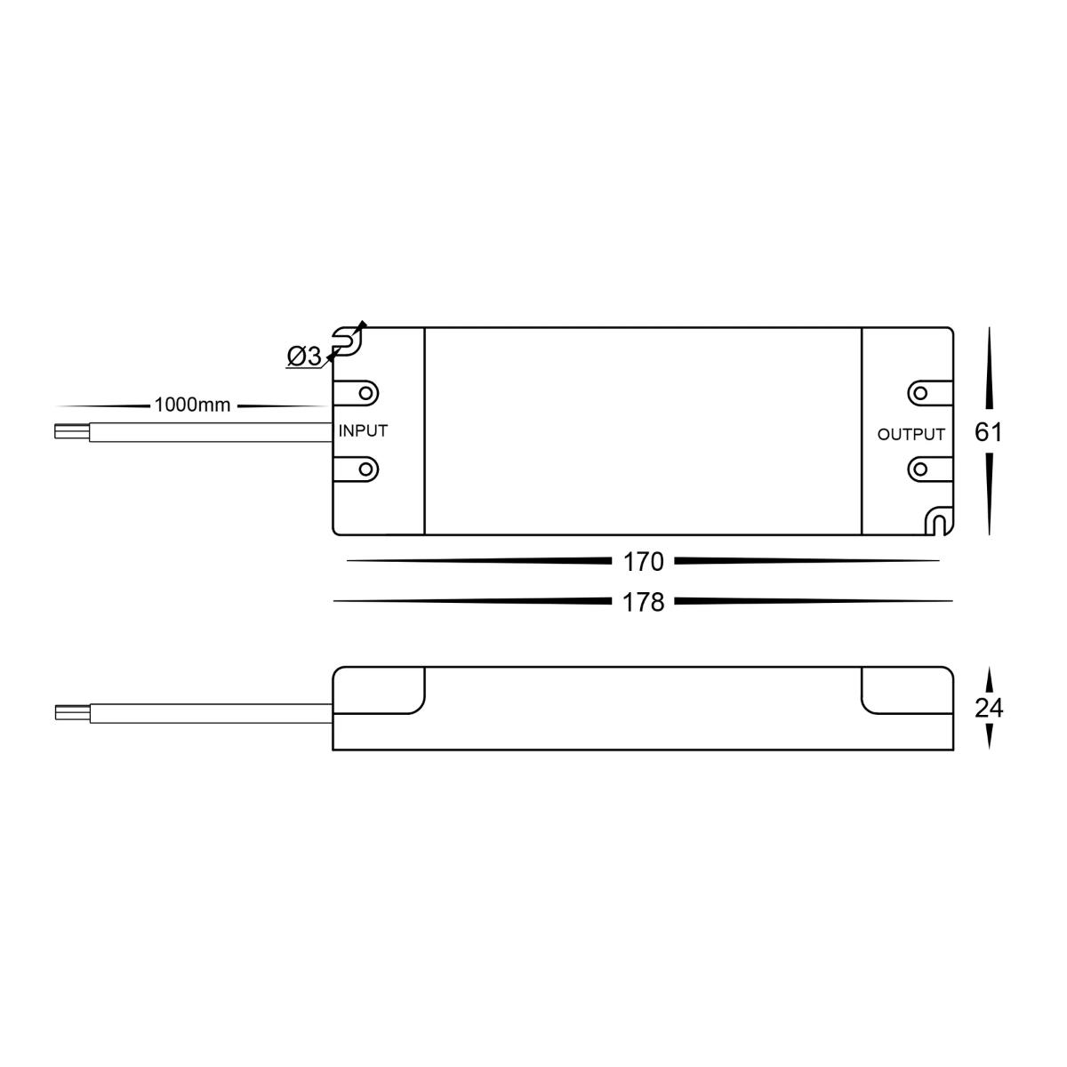 TRIAC DIMM LED DRV W/P 240V/12VDC 60W