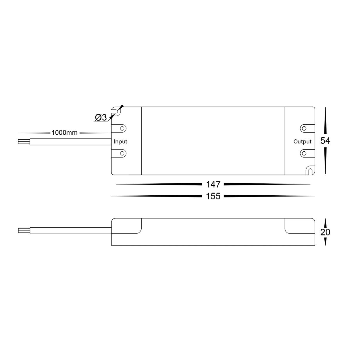 TRIAC DIMM LED DRV W/P 240V/24VDC 30W