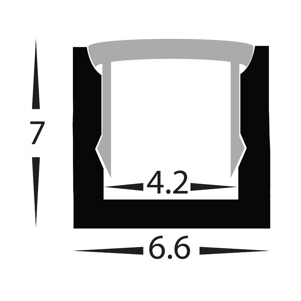 ALUM PROFILE MICRO SQUARE 6.6X7 3MTR