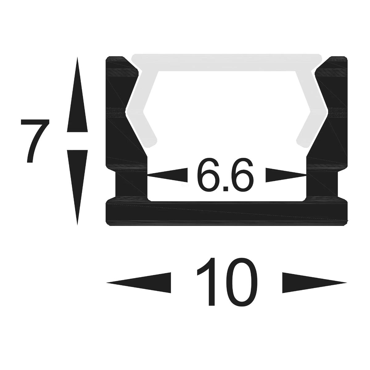 ALUM PROFILE SHALLOW SQ 10X7 PER MTR