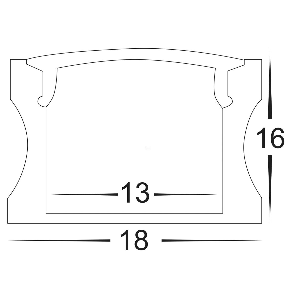 ALUM PROFILE DEEP SQUARE 18X15 PER MT