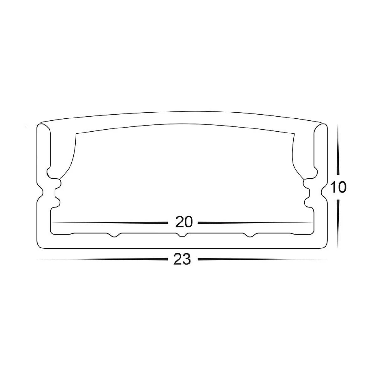 ALUM PROFILE SHALLOW SQ 23X10 3MTR